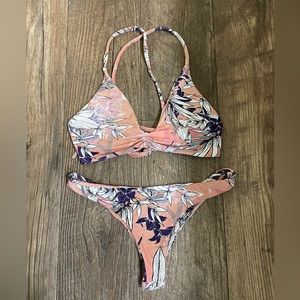 Midori kai and mia bikini set. Pink and purole floral. Mia sz medium. Kai sz xs
